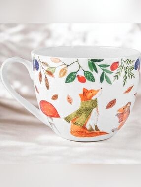 NWOB. Whimsical Autum Oversized 20 Oz Mug. English Bone China. Micro/Dishwasher